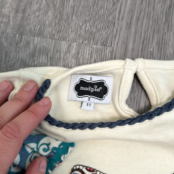 Girl's Fox Mixed Media Fall Mud Pie Long Sleeve Casual TShirt Size 5T - Picture 3 of 5